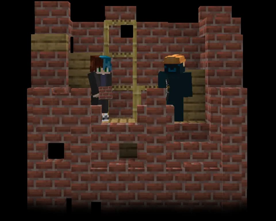 Two players building a tower